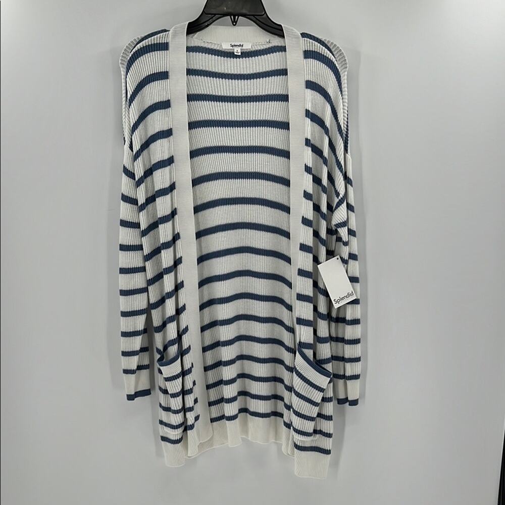 Splendid Collection Women's Luna Stripe Cardigan - Blue/White - Small - NWT